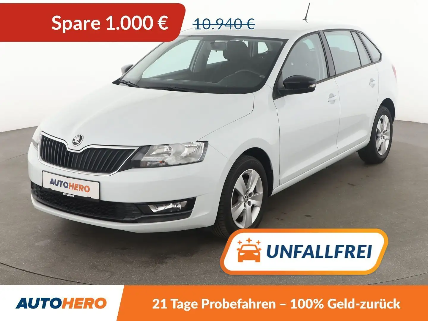 Skoda Rapid/Spaceback 1.0 TSI Ambition*KLIMA*PDC*GARANTIE* Weiß - 1