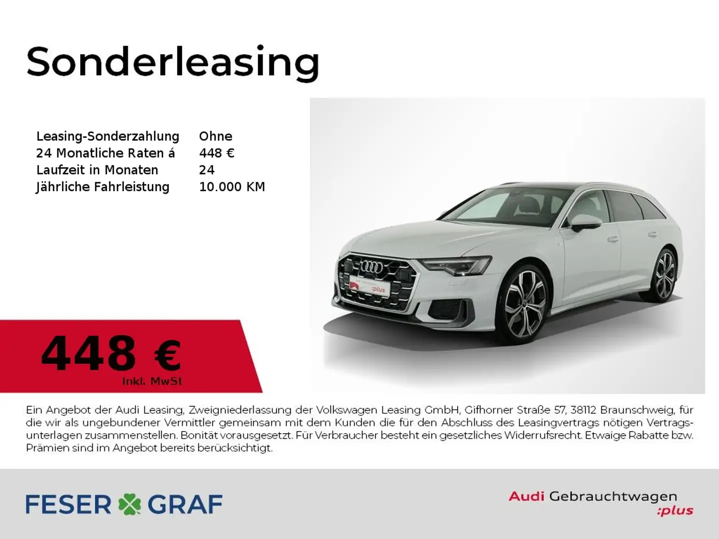 Audi A6 Avant 45 TFSI q. 2x S line/Matrix/All-Lenkung Weiß - 1