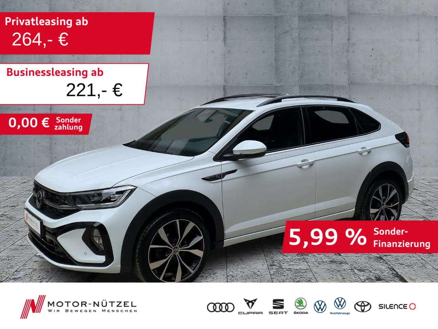 Volkswagen Taigo 1.0 TSI DSG R-LINE MATRIX+NAVI+ACC+KAMERA Weiß - 1