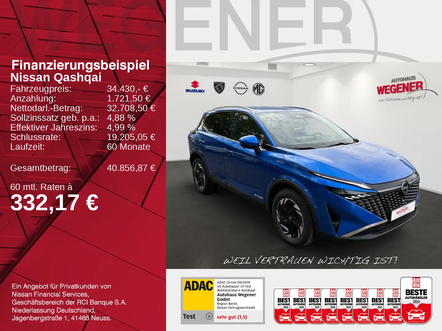 Nissan Qashqai QASHQAI N-CONNECTA e-POWER 190 PS HUD SHZ LHZ FA Bleu - 2