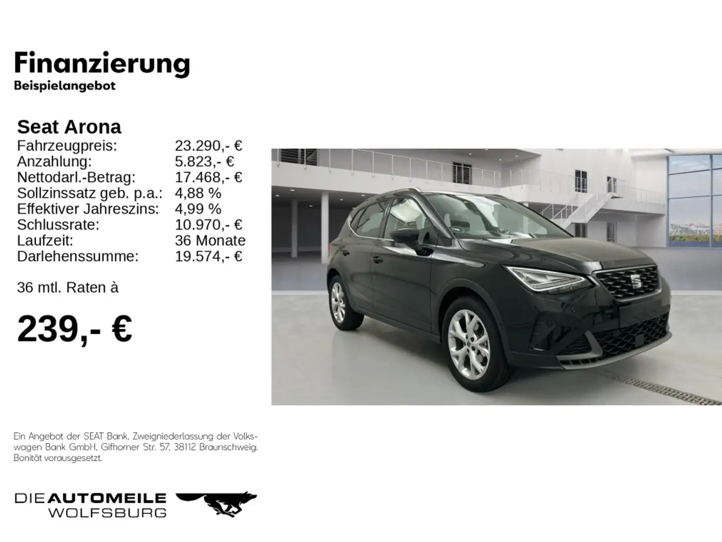 SEAT Arona 1.0 TSI DSG FR PRO/XL/KESSY Zwart - 2
