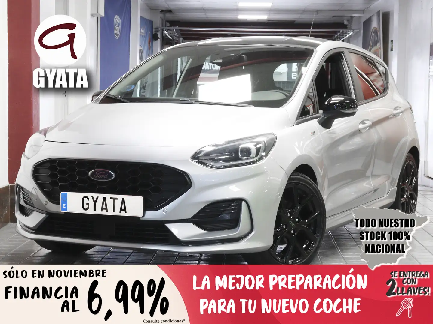 Ford Fiesta 1.0 EcoBoost MHEV ST Line 125 Zilver - 1