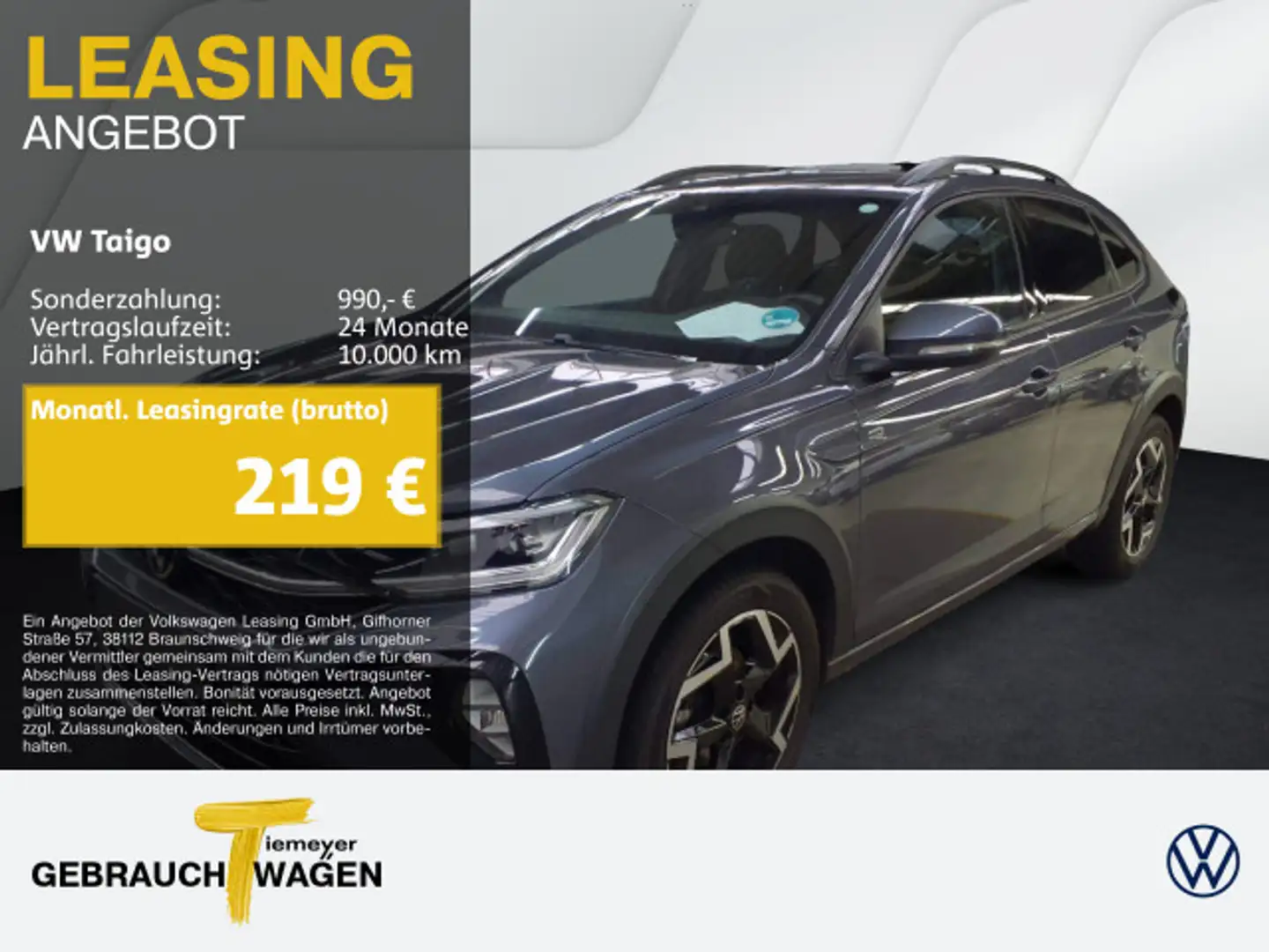 Volkswagen Taigo 1.5 TSI DSG R-LINE LM17 ASSIST KAMERA AHK Grau - 1