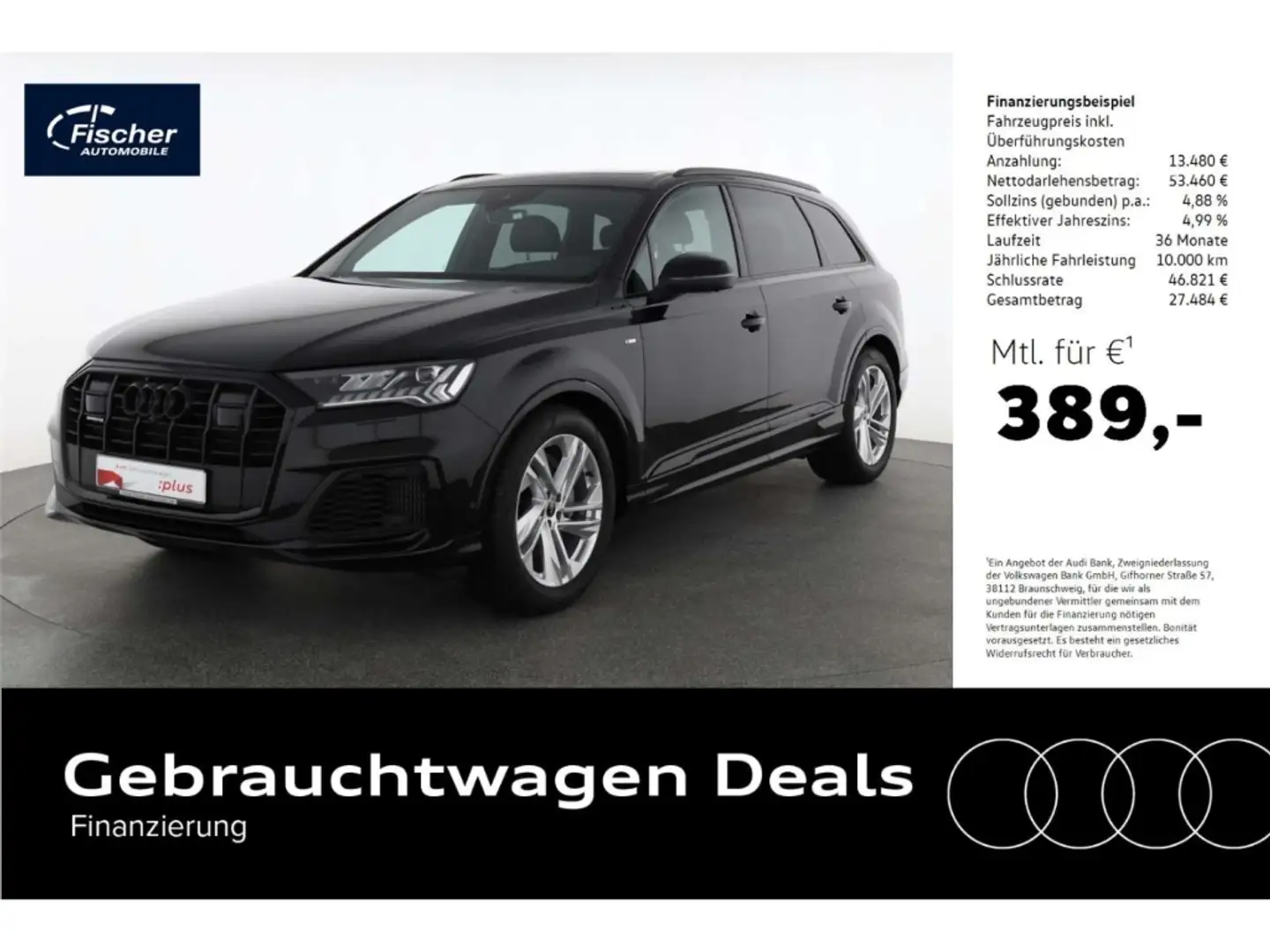 Audi Q7 55 TFSI quattro S line Tip. AHK/Matrix/P-Dach Schwarz - 1