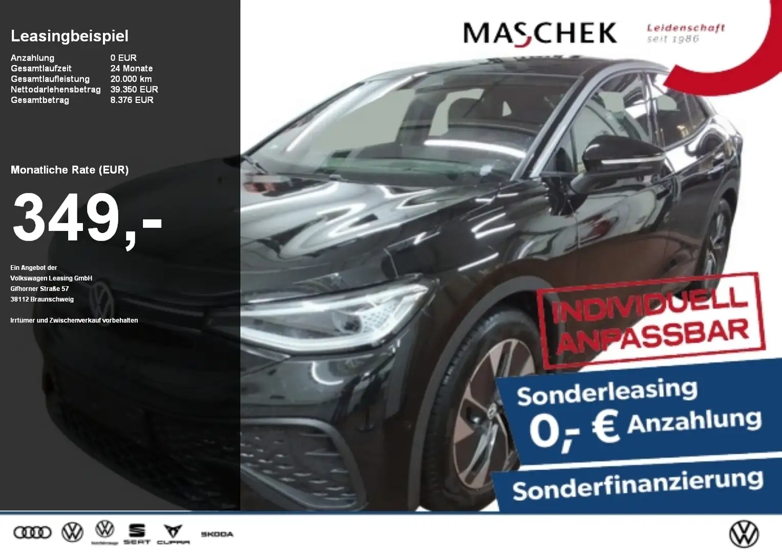 Volkswagen ID.5 Sonderleasing! Pano AHK Kamera Sitzh. AHK Pano Schwarz - 1