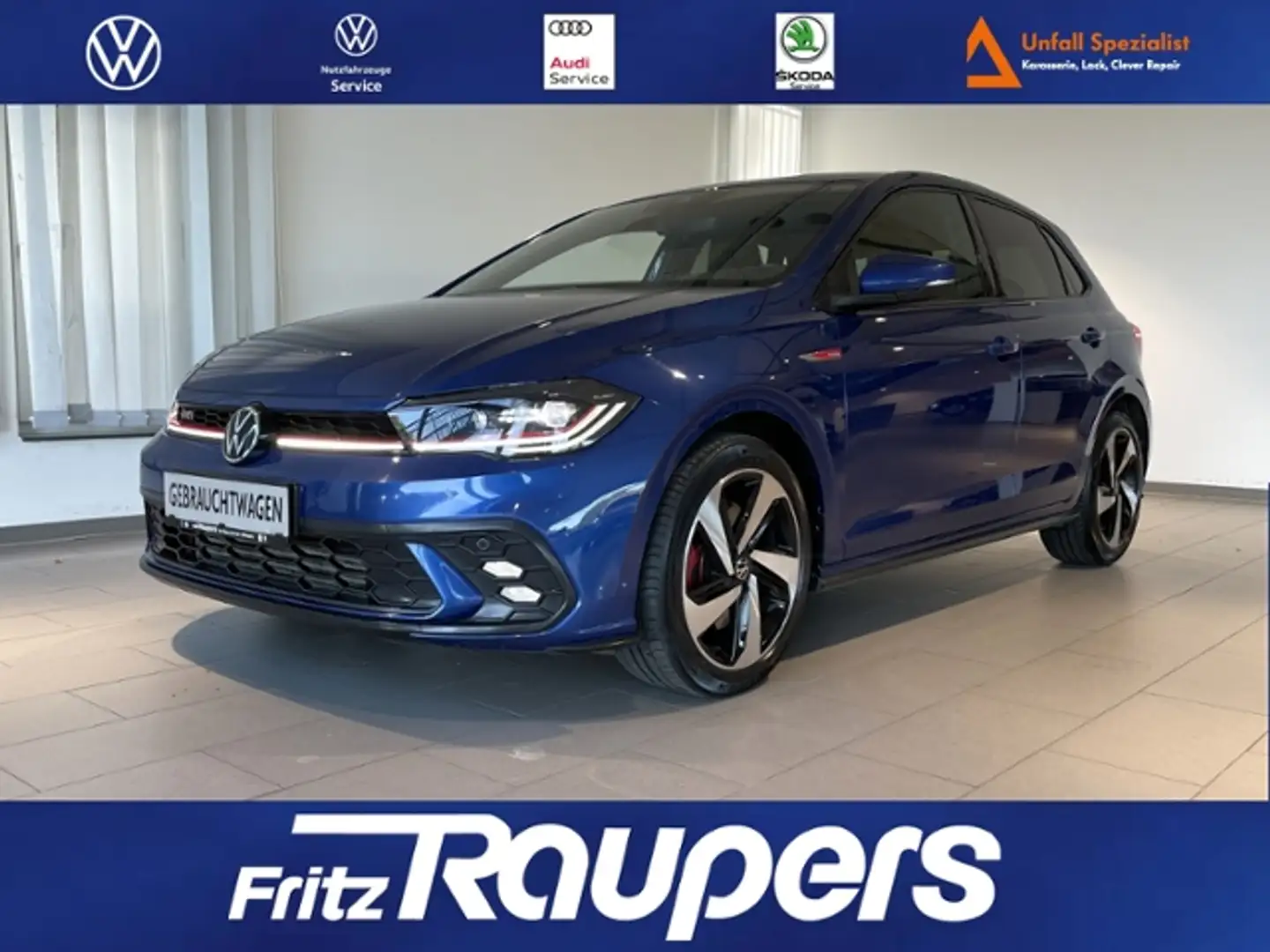 Volkswagen Polo 2.0 DSG GTI +IQ.LIGHT+CARPLAY Blauw - 1
