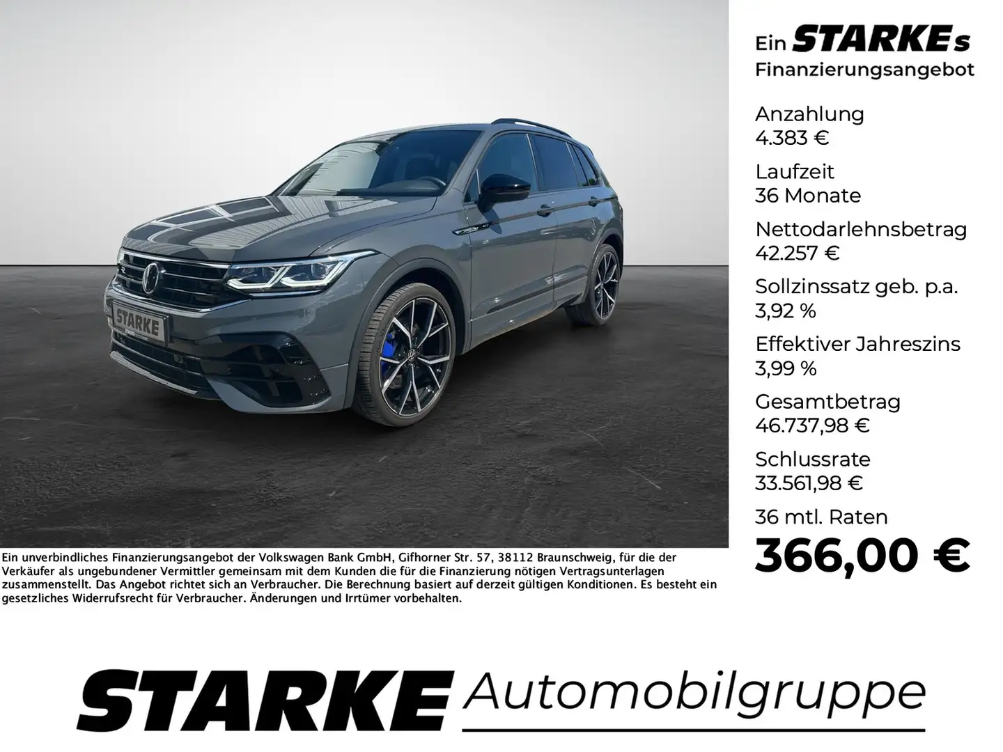 Volkswagen Tiguan R 2.0 TSI DSG 4Motion Grijs - 1