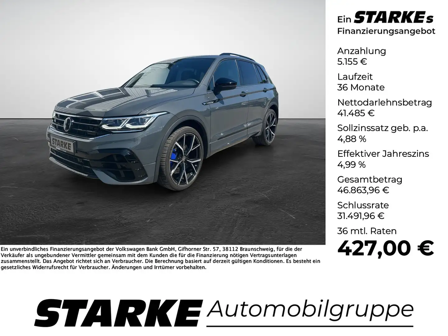 Volkswagen Tiguan R 2.0 TSI DSG 4Motion Grau - 1