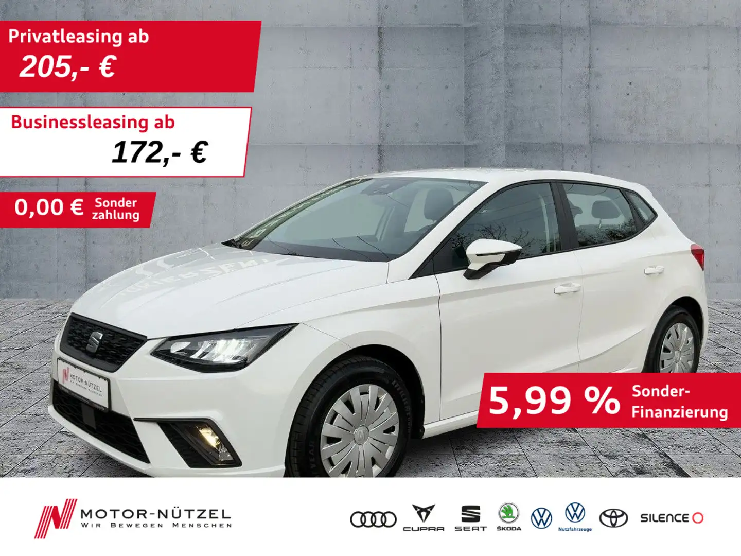 SEAT Ibiza 1.0 REFERENCE LED+SHZ+PDC+DAB+MFL+NSW+BT Blanc - 1