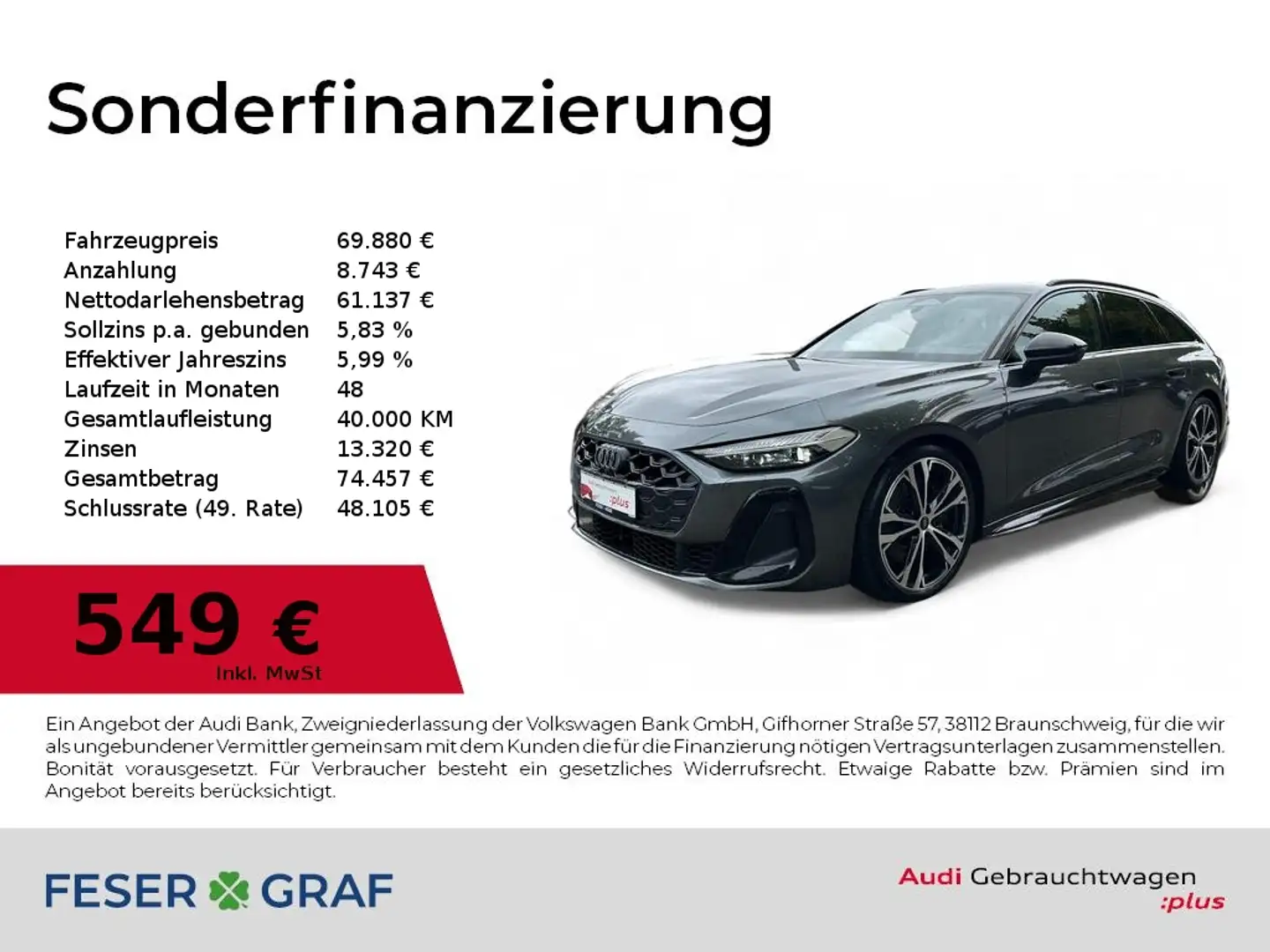 Audi S5 Avant 3.0 TFSI quattro Massage/B&O/HUD/Matrix/360° Grau - 1