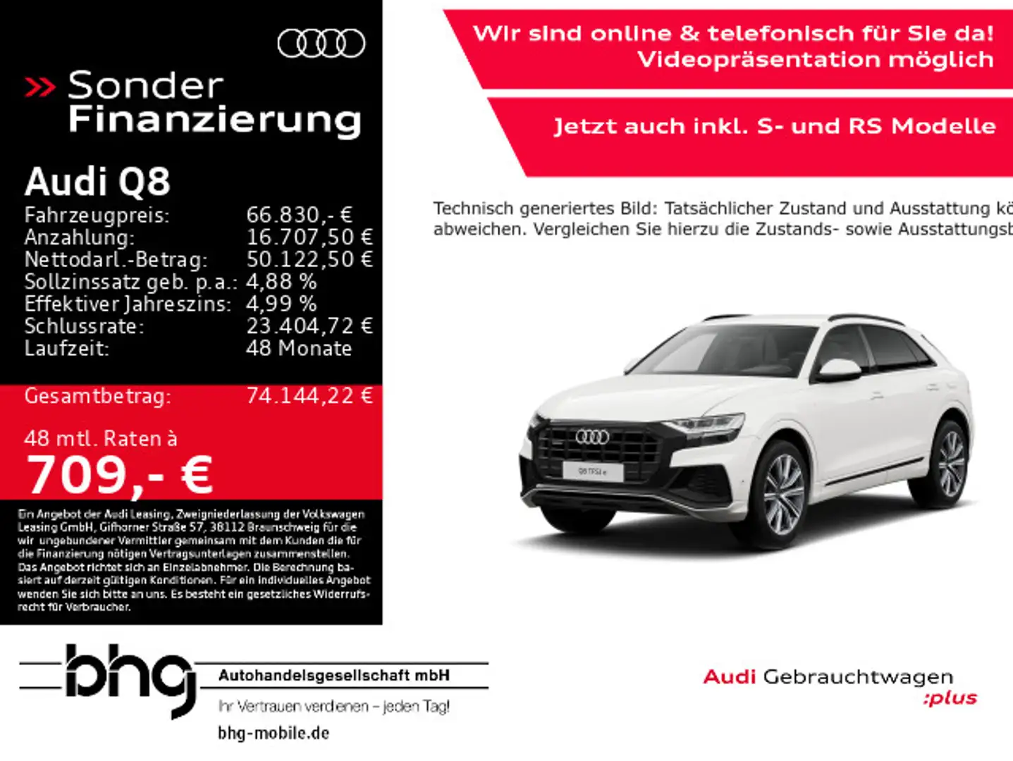 Audi Q8 55 TFSIe quattro tiptronic Weiß - 1