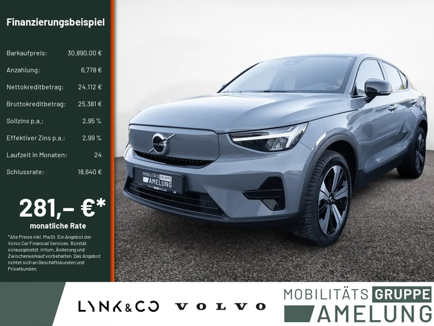 Volvo C40 Recharge Pure Electric STANDHZ LED PANO Gris - 1