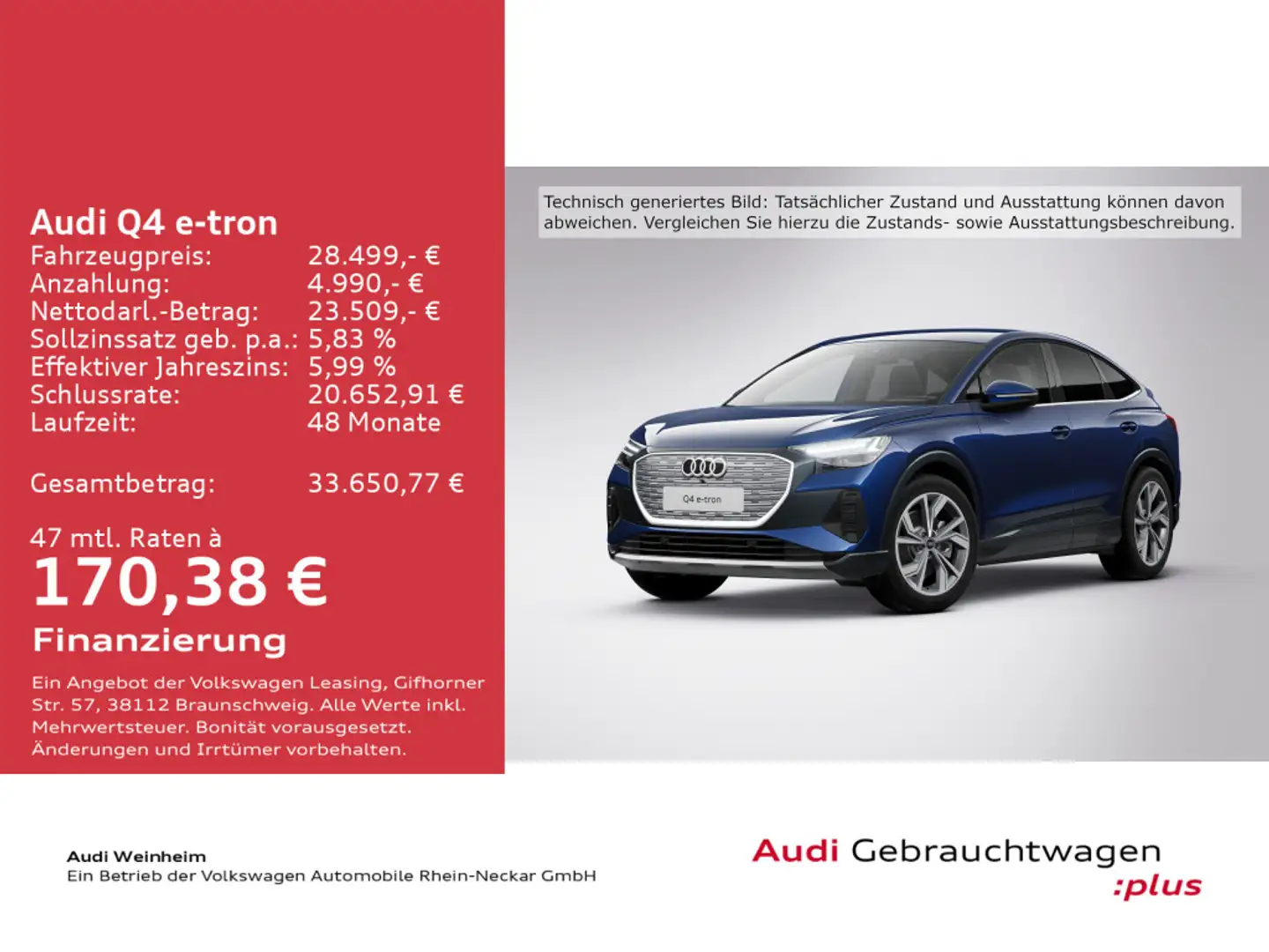 Audi Q4 e-tron 40 Sportback Matrix LED Navi uvm Blau - 2
