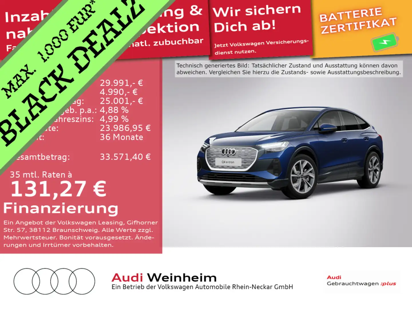 Audi Q4 e-tron 40 Sportback Matrix LED Navi uvm Blau - 1