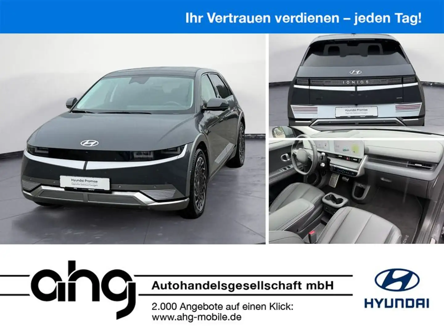 Hyundai IONIQ 5 4WD UNIQ-Paket Navi Klima Leder PDC Kame Grijs - 1