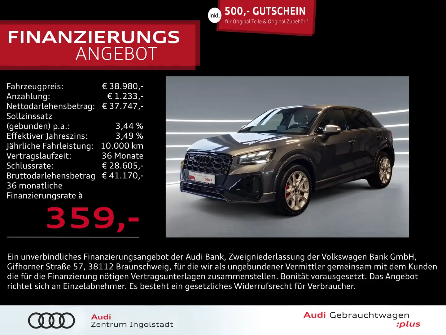 Audi SQ2 TFSI MATRIX NAVI ACC Optik-schwarz+ Keyless Grau - 1