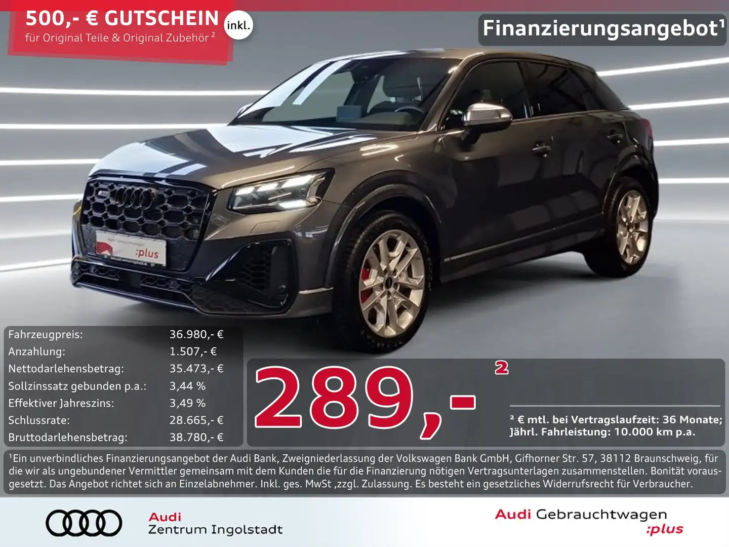Audi SQ2 TFSI MATRIX NAVI ACC Optik-schwarz+ Keyless Gri - 1