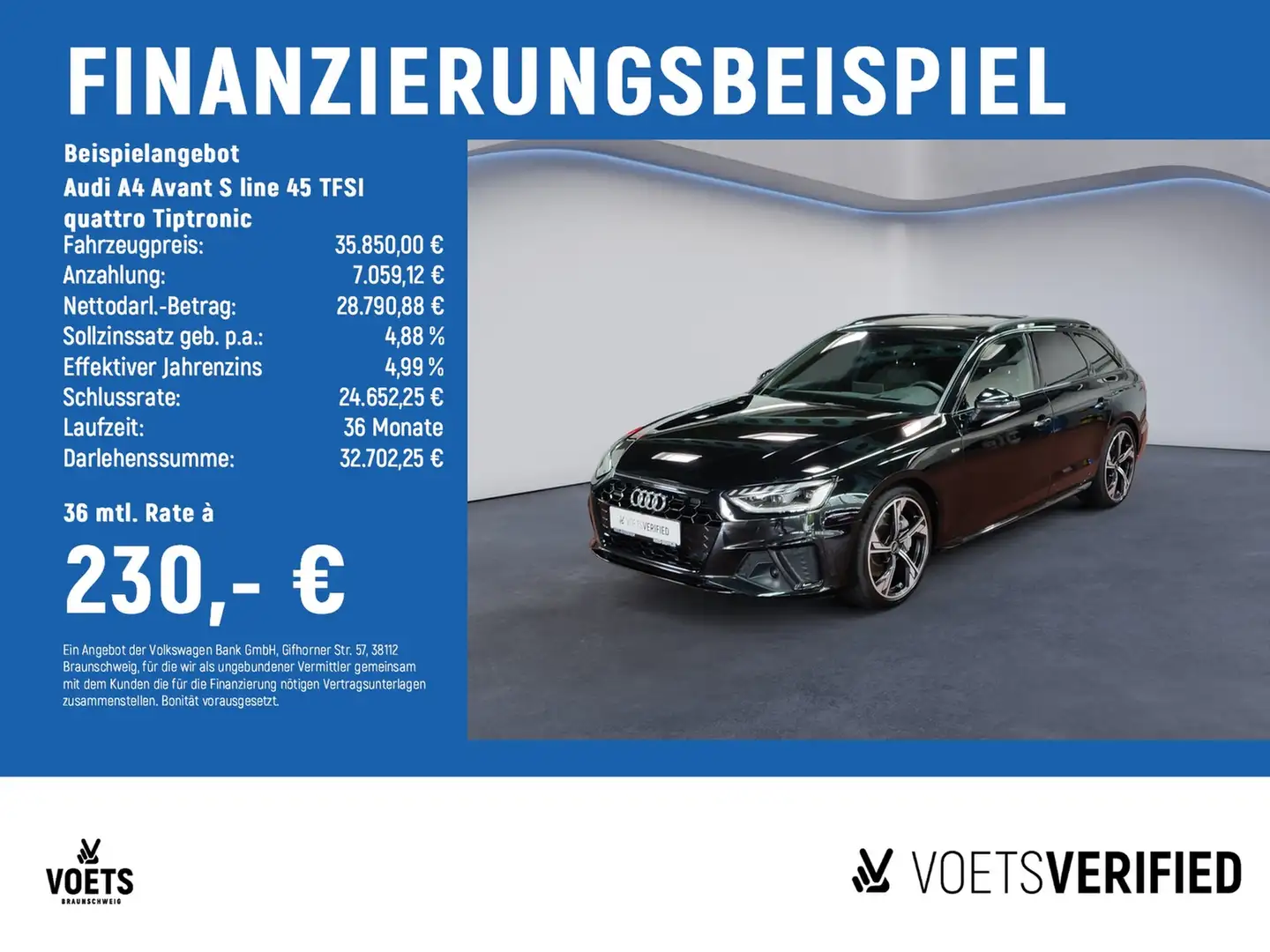 Audi A4 Avant S line 45 TFSI quattro Tiptronic MATRIX-L... Schwarz - 2