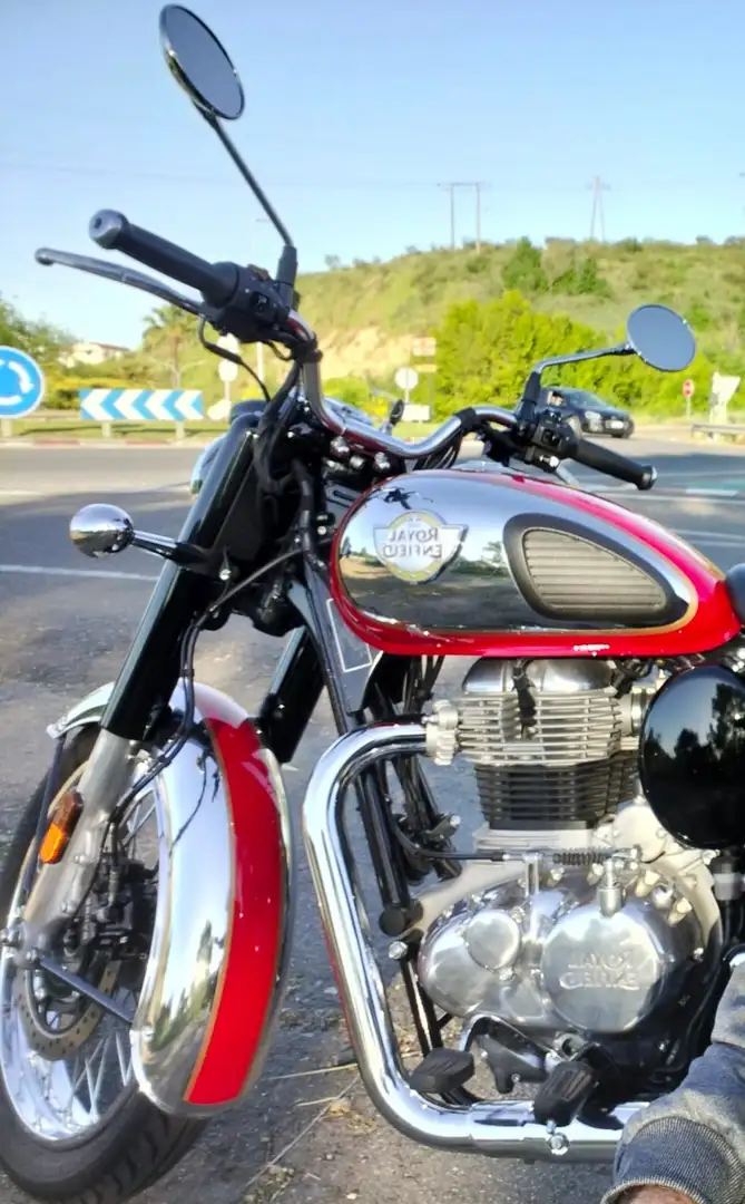 Royal Enfield Classic Clasica con Respaldo Trasero Czerwony - 1