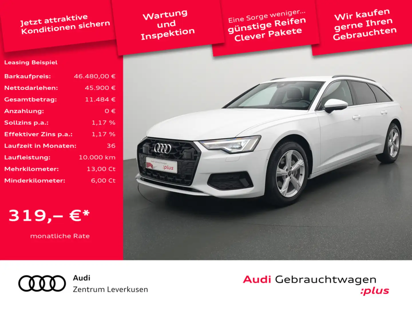 Audi A6 Avant NAVI KAM 360° HUD MATRIX MEMORY LEDE Weiß - 1