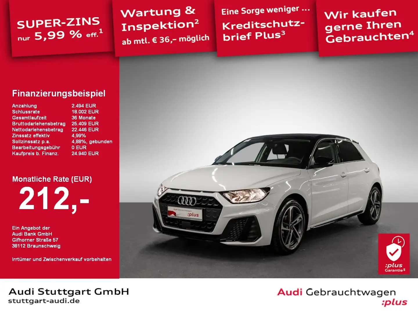 Audi A1 Sportback S line 25 TFSI Schaltgetriebe SHZ Zwart - 1
