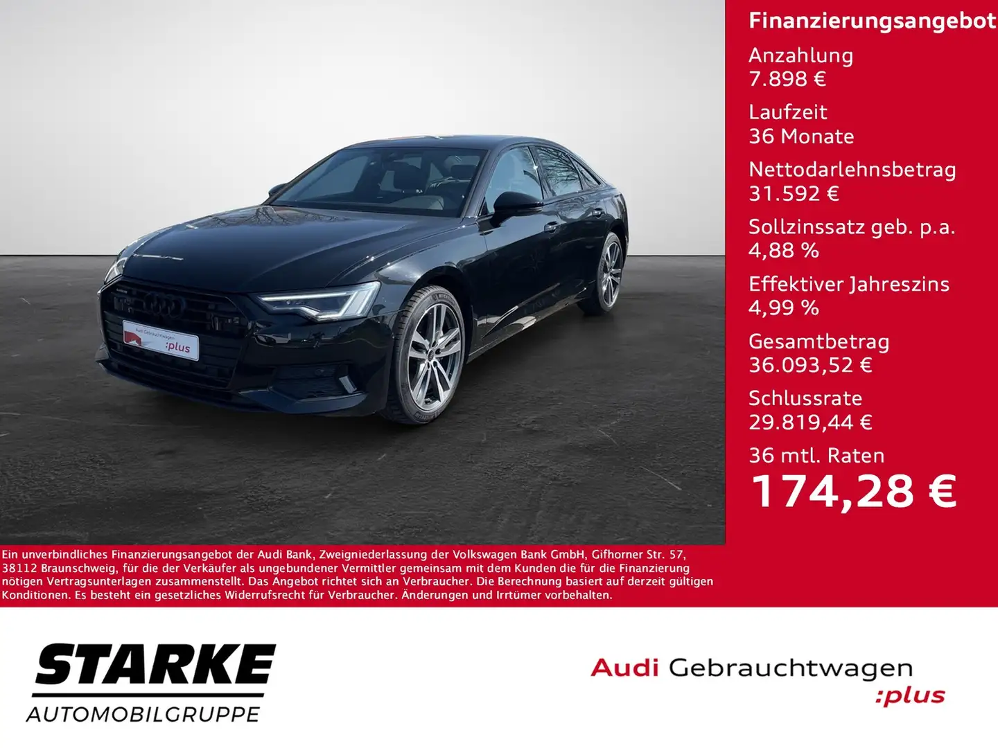Audi A6 Limousine 45 TFSI S tronic quattro advanced Negru - 1