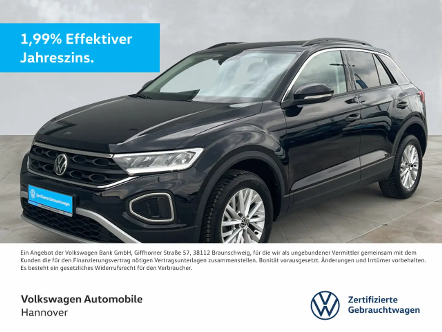 Volkswagen T-Roc 1.0 TSI Life Navi LED Parklenk Dig.Cockpit Zwart - 1