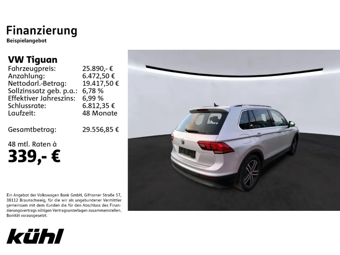 Volkswagen Tiguan 2.0 TDI Comfortline LED/ACC/Kamera/Navi/A Silber - 2
