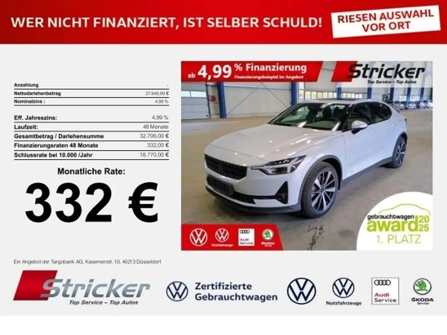 Polestar 2 Long Range Dual Motor 332,ohne Anzahlung Pilot-Li Argent - 1