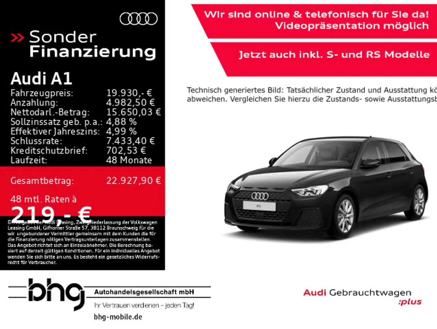Audi A1 25 TFSI Sportback Schwarz - 1
