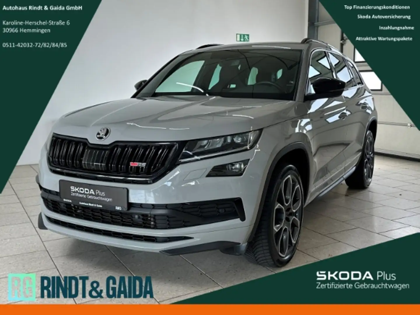 Skoda Kodiaq RS 4x4 2.0 Bi-TDI DSG SmartLink AHK DCC Gris - 1