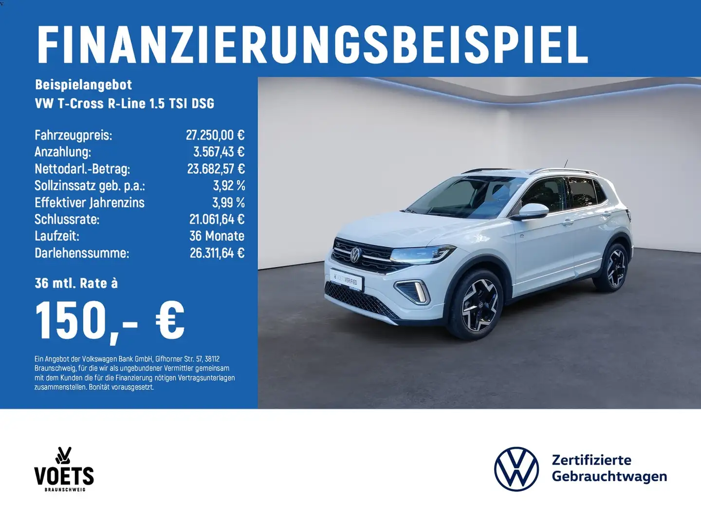 Volkswagen T-Cross R-Line 1.5 TSI DSG RearView+AHK+ACC Grau - 2