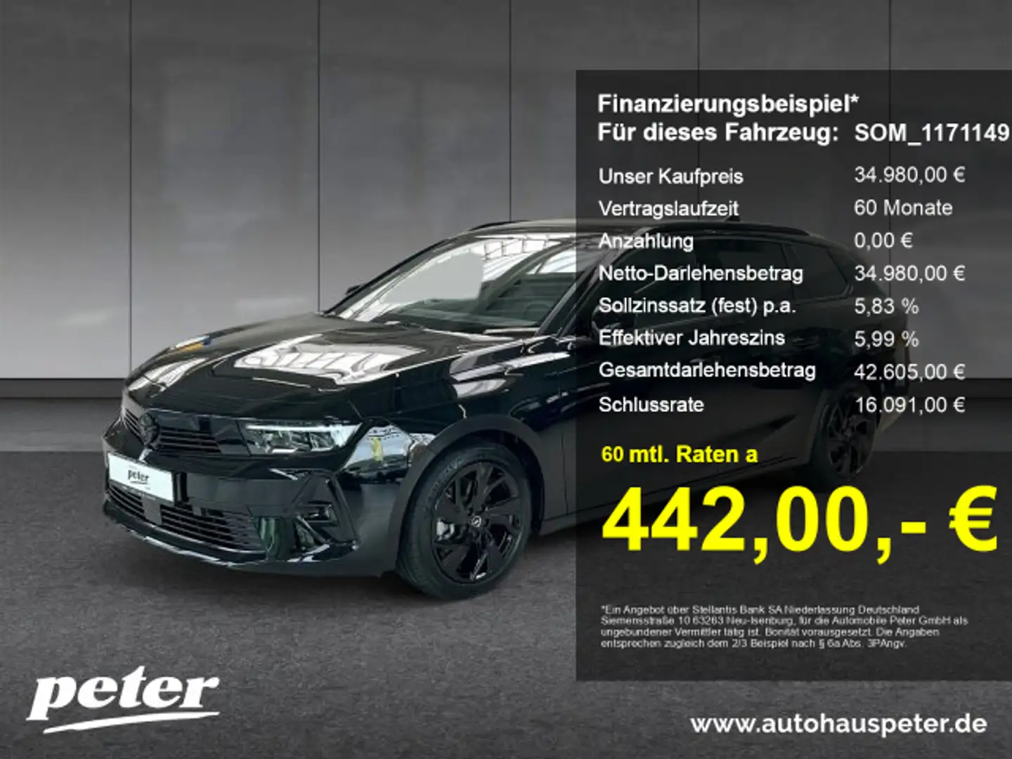 Opel Astra Astra ST GS 1.2 Schiebedach Adapt. Tempomat Navi Schwarz - 1