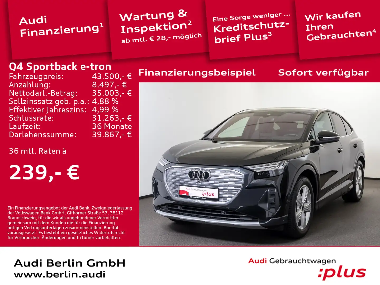 Audi Q4 e-tron Q4 Sportback 50 e-tron qu. AHK RFK MATRIX HUD Schwarz - 1