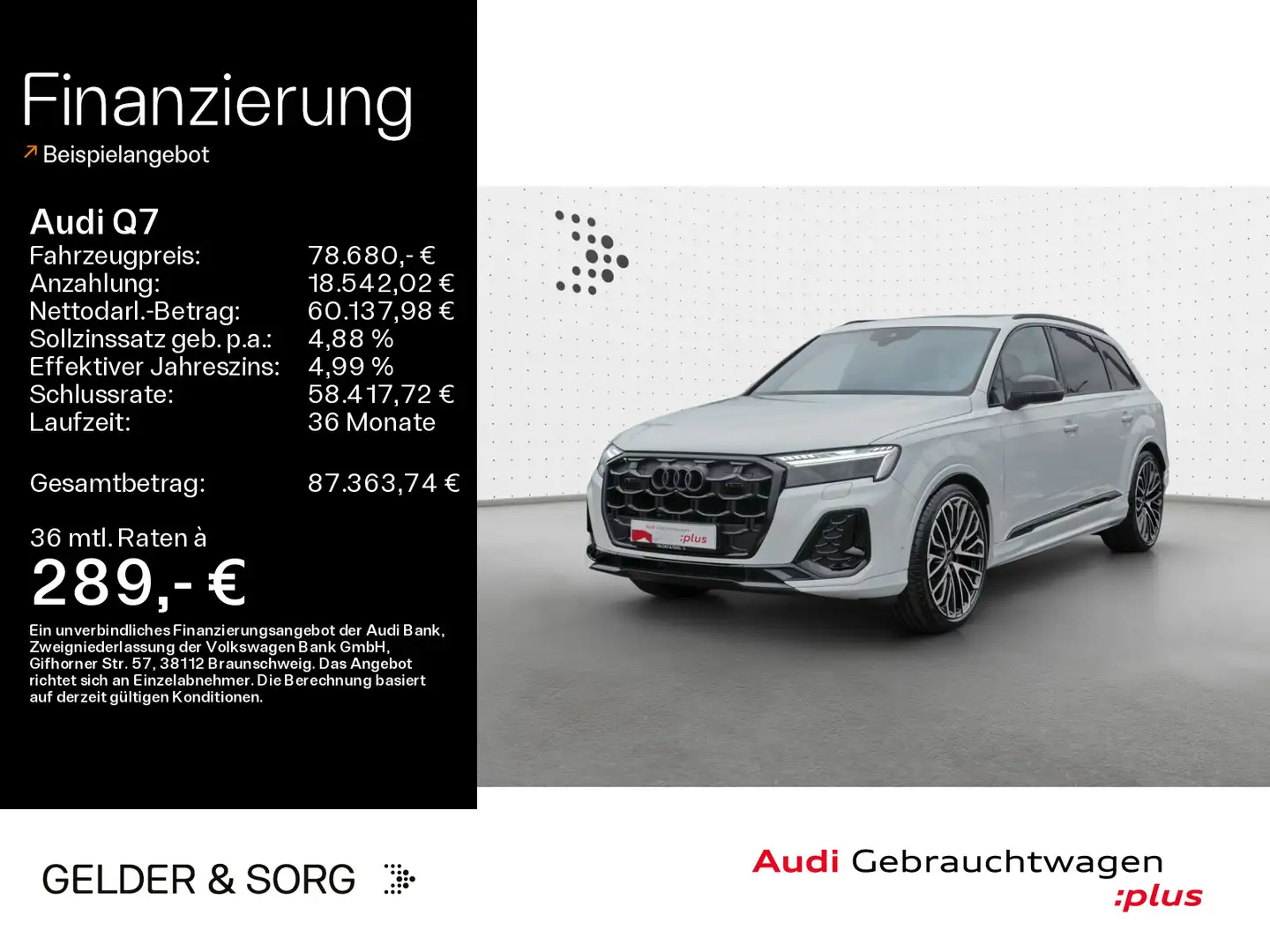 Audi Q7 50 TDI qu. S line AHK*RFK*7Sitze*Pano*HuD*B&O Weiß - 1