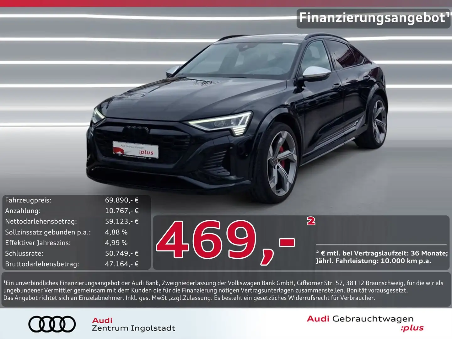 Audi SQ8 e-tron Sportback qu LUFT S-Sitze+ AHK PANO Negro - 1