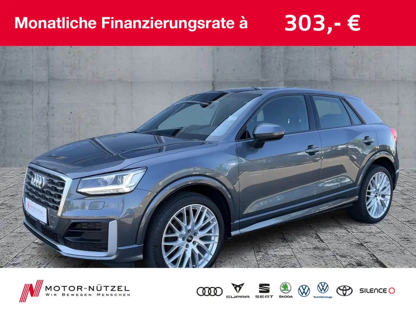 Audi Q2 1.0 TFSI S-LINE LED+GRA+PDC+APP+NSW+SHZ+LM19" Grau - 1