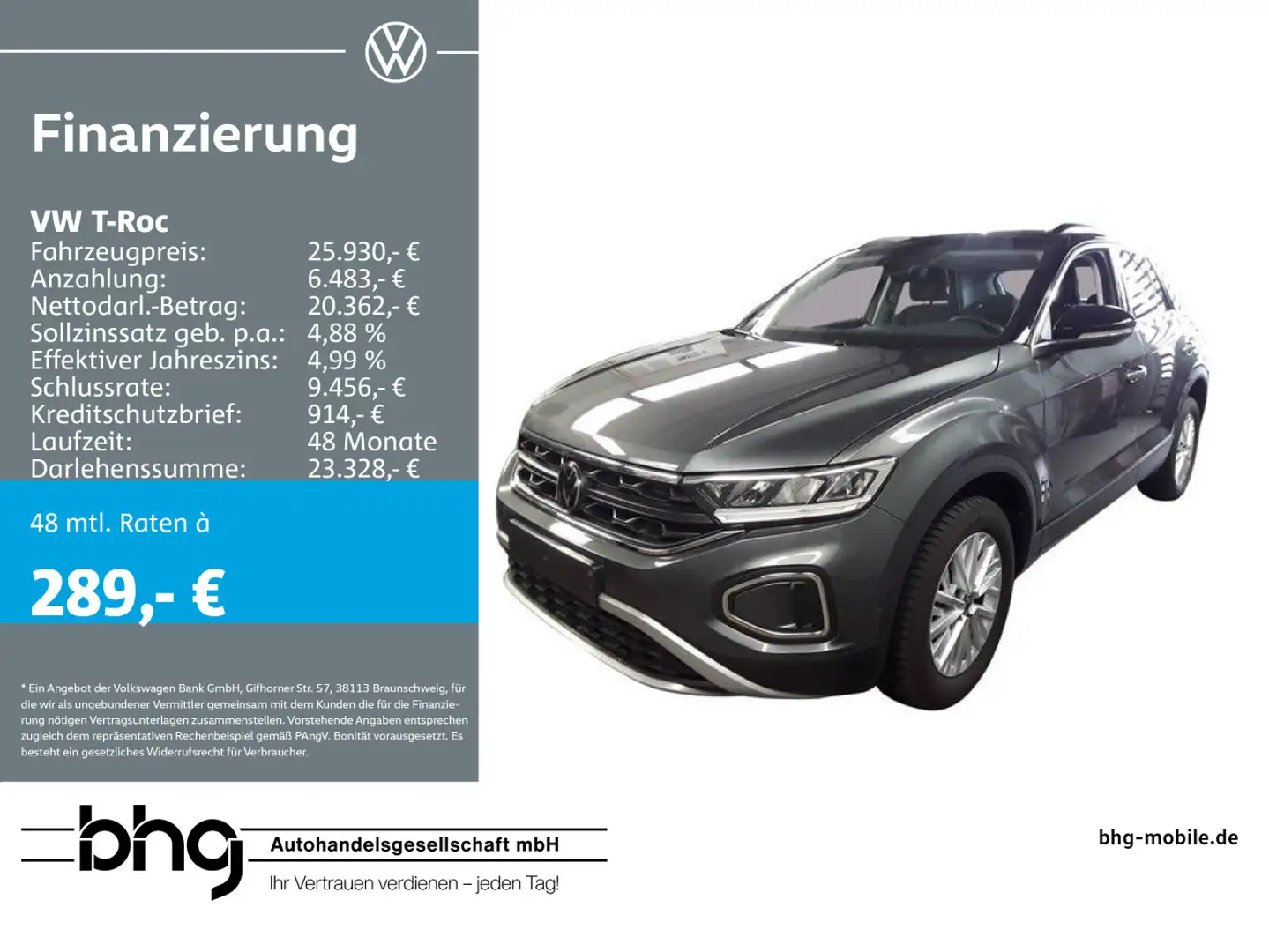Volkswagen T-Roc 1.0 TSI OPF Life Grau - 1