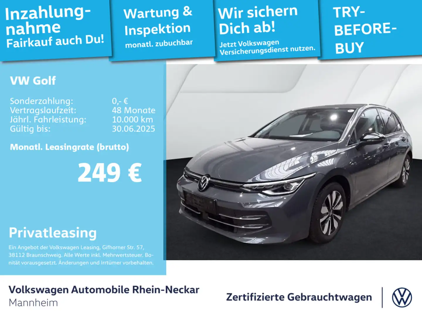 Volkswagen Golf VIII 2.0 TDI GOAL DSG Navi AHK Kamera uvm Grau - 1