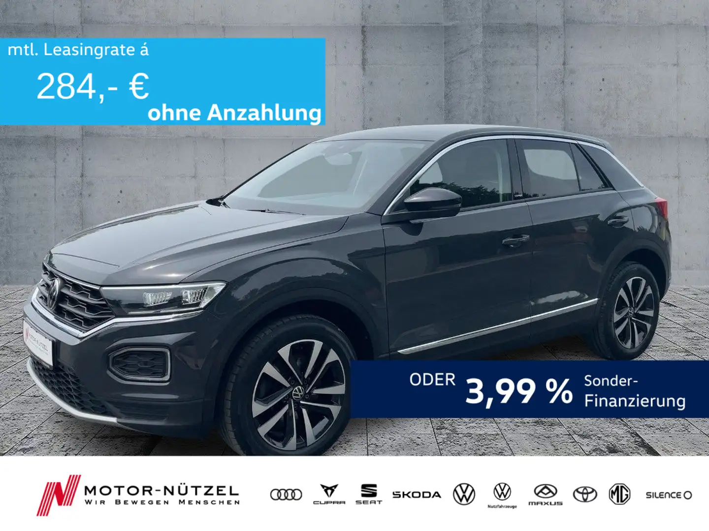 Volkswagen T-Roc 2.0 TDI DSG UNITED LED+NAV+SHZ+PDC+ACC+APP Grau - 1