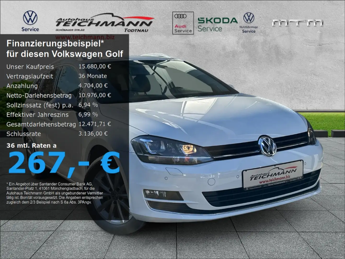 Volkswagen Golf VII Variant 1.4 TSI DSG Lounge Blanc - 1