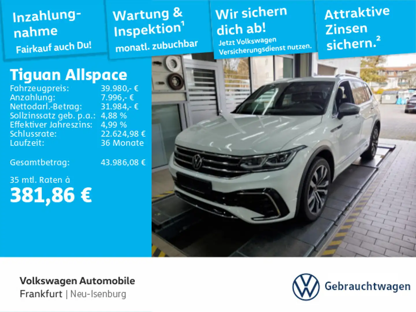 Volkswagen Tiguan Allspace 2.0 TDI R-Line 4Motion (EURO 6d) Weiß - 1