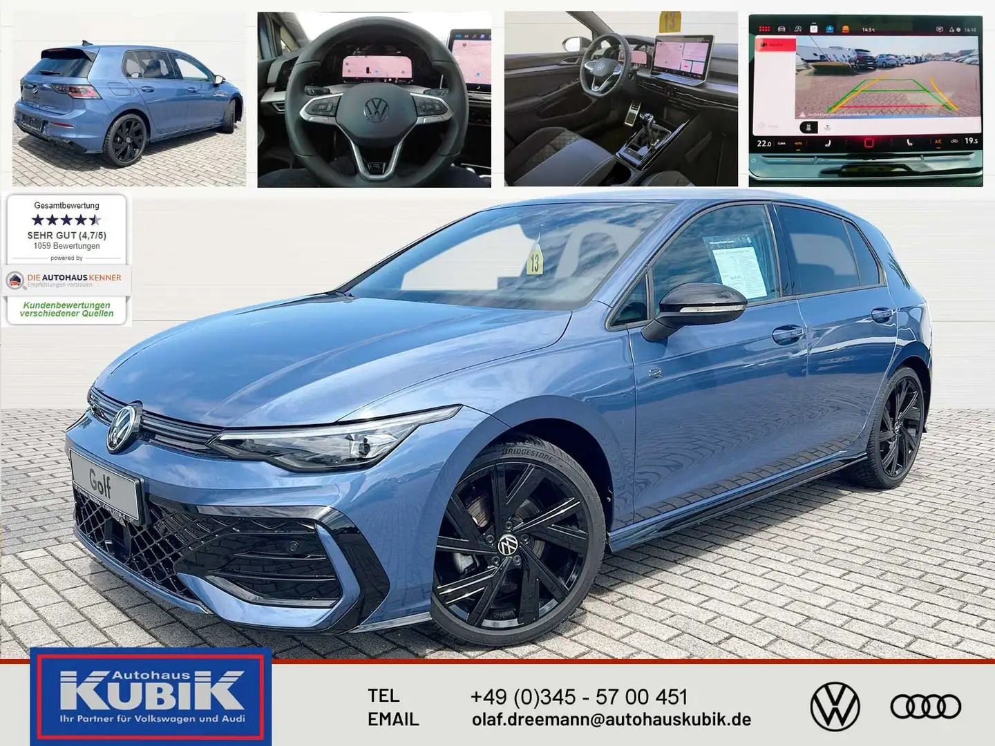 Volkswagen Golf VIII 1.5 TSI R-Line Black Style+IQ.Light+HUD+Topsp Blau - 1