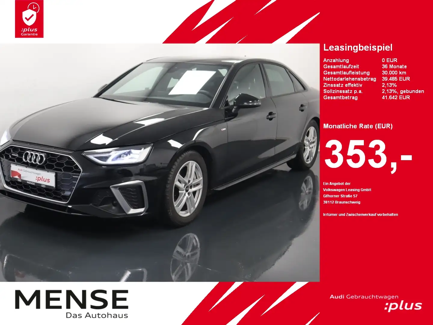 Audi A4 45 TFSI quattro S tronic S line |FLA|CarPlay Schwarz - 1