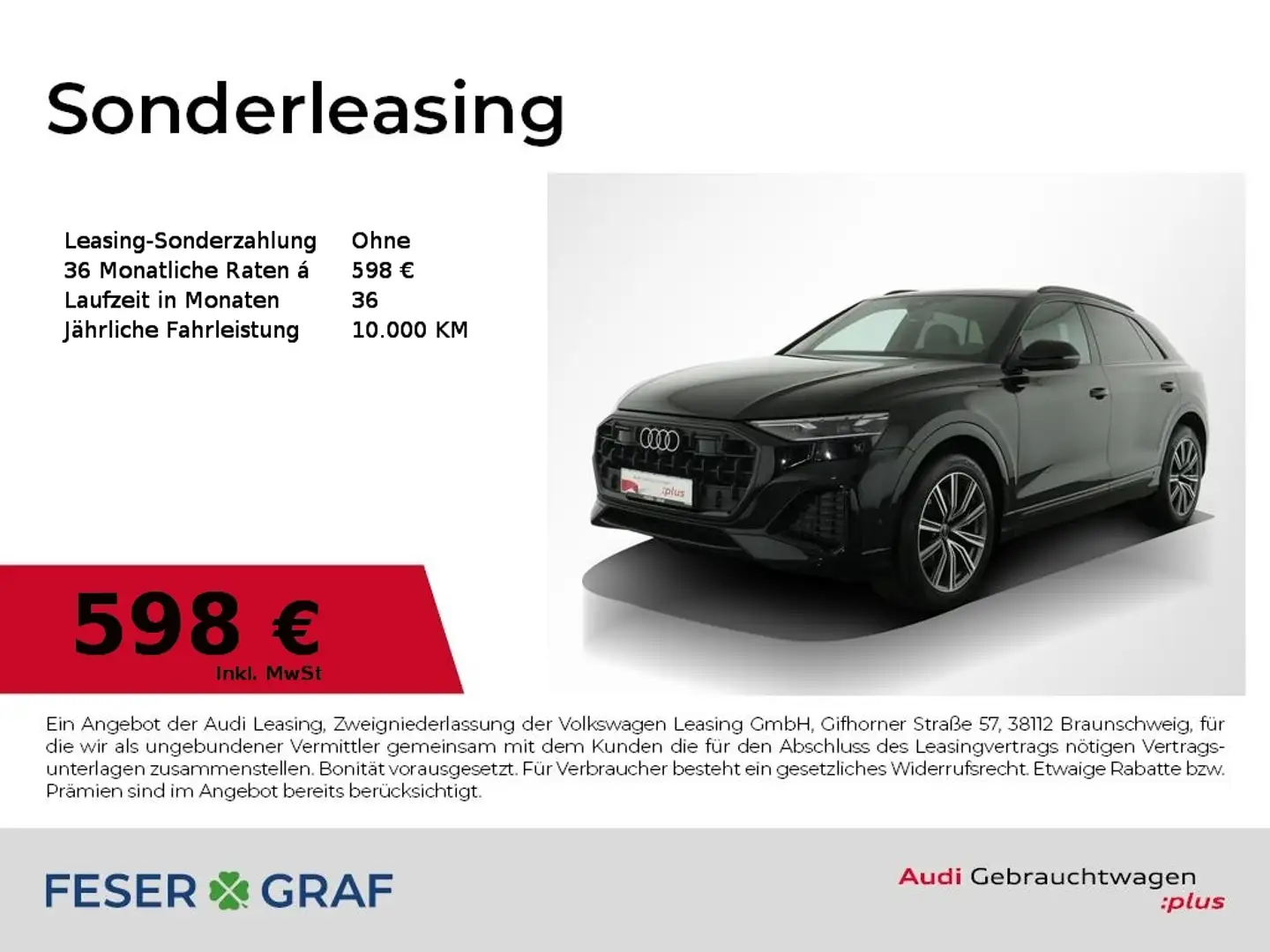 Audi Q8 45 TDI HUD,Luft/air,Matrix,Leder,AHK Schwarz - 1