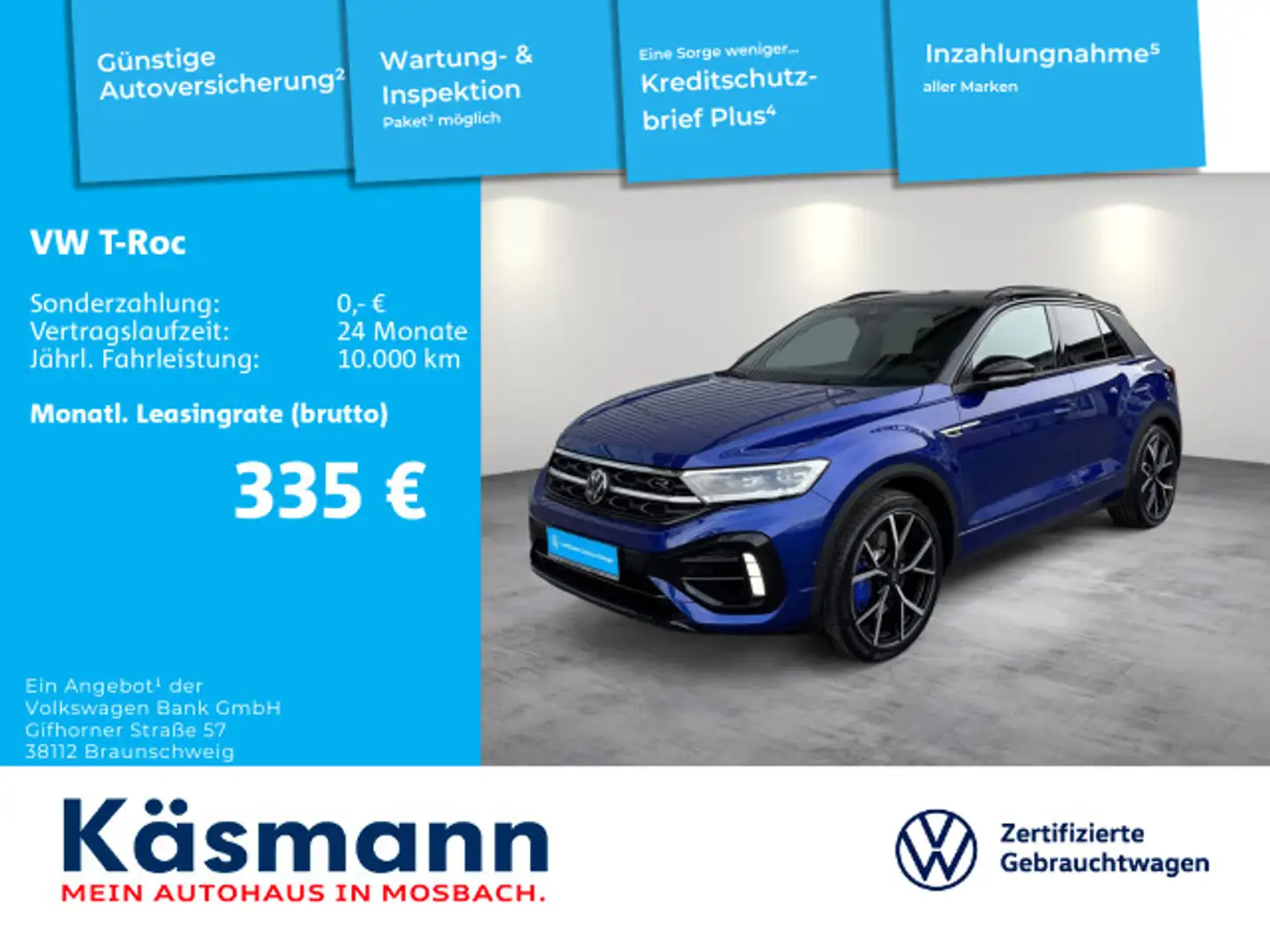 Volkswagen T-Roc R 4Motion VOLLAUSSTATTUNG Blau - 1