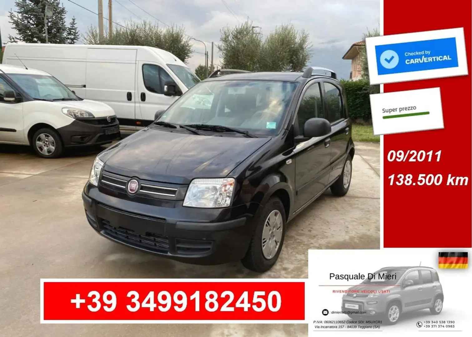 Fiat Panda Panda 1.2 Dynamic Mamy 69cv E5 Noir - 1