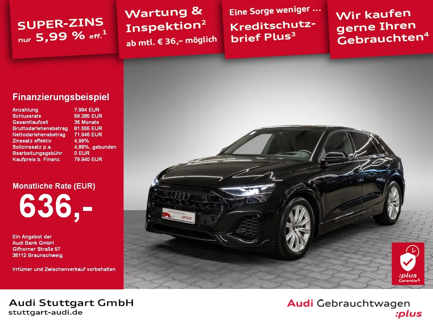 Audi Q8 55 TFSI e quattro tiptronic Matrix AIR AHK Schwarz - 1