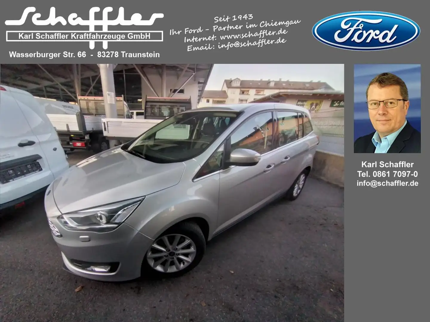 Ford Grand C-Max Titanium Argent - 1