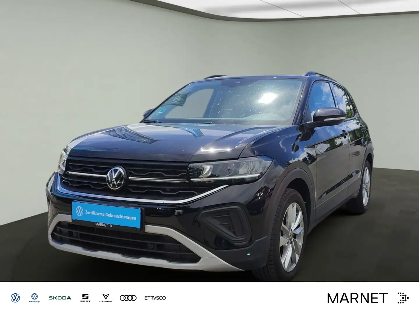 Volkswagen T-Cross 1.0 TSI Life AHK*LAS*KLI*VSB*APP*AHK*LED Zwart - 1